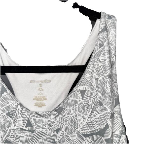 Marika Sport Racerback Dress Large Shelf Bra Athletic Grey Palm Leaf Tropical - Picture 3 of 6